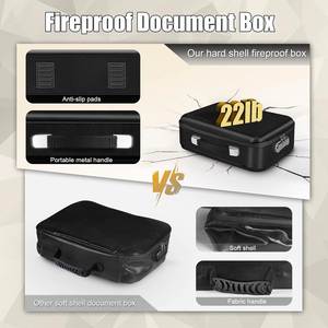 Fireproof and <b>Waterproof</b> File Bag for <b>Storage</b> with Lock, Hard File <b>Box</b> Bag for Documents and Certificates - Product Image 5