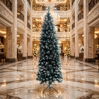 Grand arbre de Noël artificiel en PVC, pointu, en stock, pour extérieur, avec effet neige, idéal pour hôtels, centres commerciaux, maisons, fêtes, vente en gros