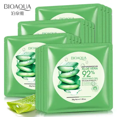 BIOAQUA Gel d'aloe vera Masque facial hydratant durable améliorant la rugosité et les taches sombres sur le visage