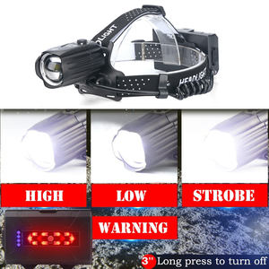 مصباح رأس LED قابل لإعادة الشحن, مصباح LED محمول عالي الجودة قابل لإعادة الشحن قابل للتعديل عصابة رأس 5 أوضاع إضاءة أمامية للحماية من السرقة في الهواء الطلق مقاوم للماء - Product Image 5