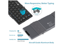 IClever BK08 Keyboard BT portabel, dengan Keyboard lipat Touchpad dengan dudukan untuk iPad, iPhone, Smartphone, Laptop, Tablet