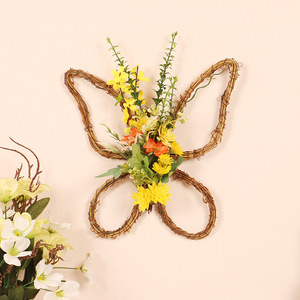 Hongyu 1PC Pastoral Butterfly-Floral <b>Wreath</b> for <b>Easter</b> Home Outdoor Wall & Front <b>Door</b> Decoration Homo Sapiens Artificial <b>Wreath</b> - Product Image 1