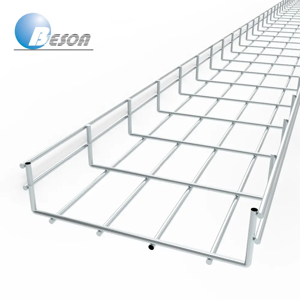 BESCA Wire Mesh Cable Tray Customized Basket Aluminum Steel Metal Welded Galvanized Wire Mesh Cable Tray