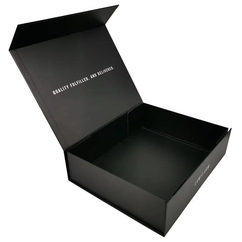 Caja de cartón negra personalizada para empaquetar ropa, caja de regalo magnética para camisetas de ropa, caja grande de papel de embalaje de regalo de lujo