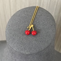 Lente Zomer Herfst Winter Nieuwe Rode Fruit Kersen Hanger Ketting 925 Zilver Niche Design Accessoires