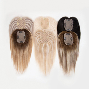 Toppers de Cabello Humano de Lujo Europeo con Base Mono, Cabello Remy con Cutícula, con Clip, para Mujer, 3*5, Encaje Suizo - Product Image 2