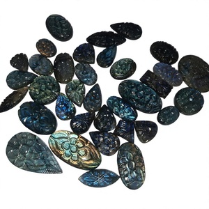 Pierres précieuses en vrac certifiées TASBIYA GEMS, labradorite naturelle noire de 8 mm, multi-feu, gravées, 1000 g, pour la fabrication de bijoux - Product Image 1