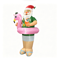 Père Noël gonflable de Noël de 2,4 m, décoration de Noël mignonne avec éclairage LED pour fêtes de fin d'année en extérieur, jardin et pelouse