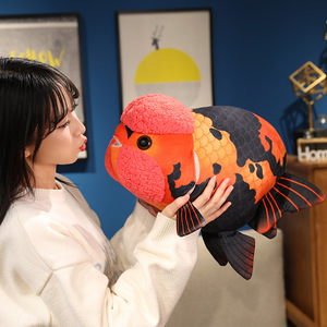 Coussin en peluche réaliste Ranchu, poisson rouge en peluche, jouet en peluche poisson bulle mignon, coussin décoratif en peluche carpe Ranchu 3D réaliste, cadeaux - Product Image 2