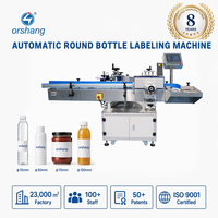 Machine d'étiquetage automatique à grande vitesse Orshang Electric PLC pour bouteilles carrées et rondes avec écran tactile, applicateur d'étiquettes individuelles