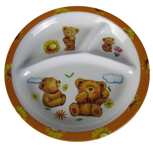 Vassoio per Pasti in Melamina Resistente e Sicuro per Bambini, Piatto Diviso in 3 Sezioni per Bambini - Product Image 2