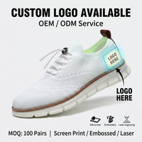 Chaussures pour hommes en maille respirante, confortables, personnalisables avec logo, grandes tailles, légères, résistantes à l'usure, style décontracté et tendance pour le commerce de gros