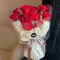 Buket Bunga Mawar Romantis Snow Pear, Pembungkus Kertas Sutra Awan Bunga, Hadiah Florist Buatan Tangan, Kemasan Kertas Tekstur Kasar