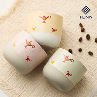 Tasse à café en céramique FENN personnalisée avec logo, 230 ml, finition mate, sans anse, en argile, pour la maison, l'hôtel, cadeau promotionnel