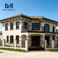Casa Prefabricada de Acero Ligero Contemporánea de 2 Pisos, Personalizada de Fábrica, Transpirable, Tipo Villa de Lujo, Móvil, con Ventanas Completamente de Vidrio