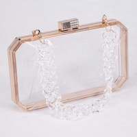 Sac de soirée de luxe en acrylique transparent RB918, sac bandoulière tendance, pochette étoile pour femme