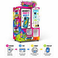 Machine distributrice de coques de téléphone à double écran avec vidéo-tutoriel pour la place centrale