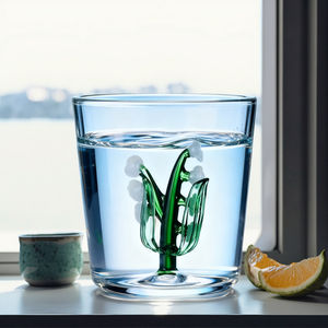 Léger luxe créatif nouveau Design plante fleur verre tridimensionnel Lily Valley cloche orchidée verre à vin gobelet 301-400ml - Product Image 3
