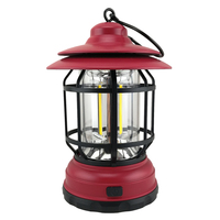 Lanterne de camping vintage à poser, LED COB, alimentée par piles, lampe de tente portable, logo personnalisé, étanche IP44, équipement extérieur en gros