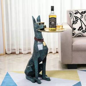 Decoración para el hogar suave para regalo de perro de sala de estar de lujo con luz nórdica creativa con estilos de <span class=keywords><strong>amor</strong></span> de música de hadas de pirámide de resina Durbin grande - Product Image 5