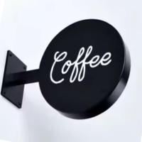 Boîte lumineuse ronde imperméable pour l'extérieur, enseigne lumineuse LED, boîte lumineuse en acrylique 3D, enseigne publicitaire pour café, restaurant, entreprise