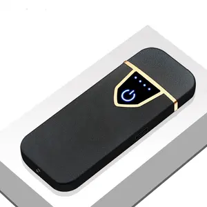 Toptan USB şarj edilebilir Metal alevsiz dokunmatik ekran ultra-ince elektrikli çakmak