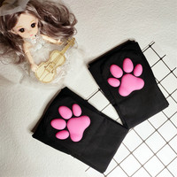 Hot Sale Nette Katzen pfote Niedliche Lolita 3d Knies trümpfe Leuchten in der dunklen Nacht Lange leuchtende Socke
