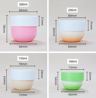 Pot en plastique PP coloré de 100 ml, pot rond à fond rond, pot pour crème pour le visage, pot pour nettoyage des cheveux, pot pour gel d'aloe vera, pot pour cosmétiques