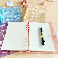 Álbum de Fotos Transparente de PVC con Anillas y 6 Agujeros, Estilo Coreano, para Tarjetas, Regalo, con un Botón, al por Mayor, RUNDA, A5 A6 Daisy Macaron