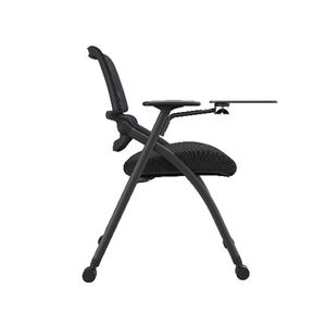 Chaise d'entraînement scolaire moderne pliable en maille avec tablette d'écriture rembourrée en tissu, empilable, chaise de conférence en gros - Product Image 3