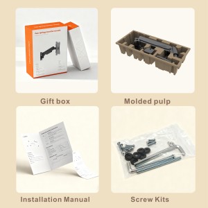 Wall <span class=keywords><strong>mount</strong></span> với điều chỉnh chiều cao 17-34 <span class=keywords><strong>inch</strong></span> màn hình gắn kết thép và vật liệu nhựa xoay tính năng - Product Image 6