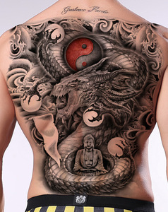 Grand accoudoir temporaire de tatouage des hommes arrière Dragon Photos caractéristique temporaire - Product Image 2