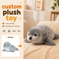 Peluche personnalisée mignonne en forme de phoque, jouet réaliste en peluche d'animal marin, poupée océanique douce et moelleuse, cadeau de vacances, décoration d'intérieur, polyester et coton PP