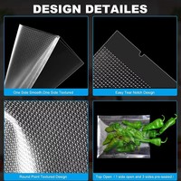 Sacs de conservation sous vide personnalisés, transparents, gaufrés, de qualité alimentaire, résistants à l'humidité, thermoscellables, imprimés en héliogravure pour aliments et collations