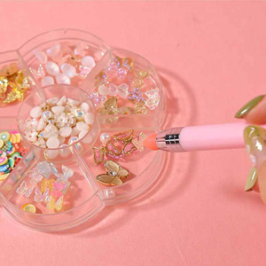 ปากกาหยิบจับเพชรแบบหมุน ด้ามพลาสติกสีขาวชมพู สำหรับงาน DIY เพ้นท์เพชร ตกแต่งเล็บ อุปกรณ์ทำเล็บ - Product Image 5