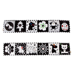 Juguete colgante para cama de recién nacido de 3 a 6 meses, <span class=keywords><strong>libro</strong></span> de tela suave, educativo, de tela sensorial en blanco y negro, juguetes de bebé de alto contraste - Product Image 6