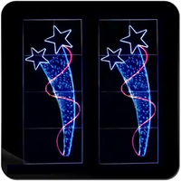 Luces LED Decorativas con Motivo de Estrella 2D para Exteriores, Iluminación de Calles Navideñas, Celebraciones de Pascua, Eventos Festivos, Iluminación Decorativa para Postes