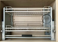 Sistem Pengangkat Hidrolik Kabinet Dapur Besi Modern, Keranjang Pengangkat Turun, Penyimpanan Dapur, Kabinet Tinggi, Kabinet Dapur & Aksesoris