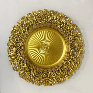 Grand bol <span class=keywords><strong>à</strong></span> <span class=keywords><strong>fruits</strong></span> en plastique peint <span class=keywords><strong>à</strong></span> la bombe, écologique, moderne, doré, avec plateau rond <span class=keywords><strong>à</strong></span> paillettes dorées, pour mariage, hôtel, fête, en gros - Product Image 5