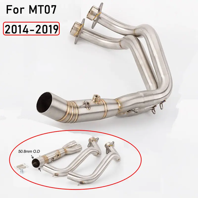Para Yamaha MT-07 FZ-07 MT07 XSR700 Motocicleta Full Exhaust System Tracer Headers Link Middle Pipe Exhausts Fit 51mm Silenciador