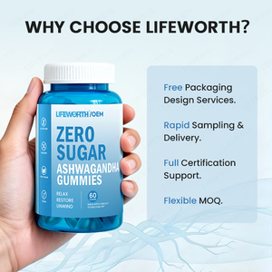Caramelle Gommose LIFEWORTH OEM Senza Zucchero con Ashwagandha - KSM-66(R) Clinicamente Testato, a Base Vegetale, Vegano, Pronto per il Private Label - Product Image 5