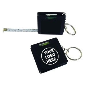 Portable 1m Tape Measure Keychain with Mini Bubble Level Small Housing Retractable Metal Measuring Tape Keyring Supply - Product Image 3