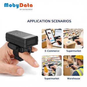 แหวนสแกนบาร์โค้ดไร้สาย Mobydata RS300BT สำหรับ QR Code และบาร์โค้ด 2D ขนาดเล็กพกพาสะดวก มีสินค้าในสต็อก - Product Image 2