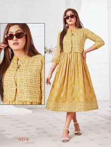 Cápsula de rayón pesado de estilo moderno, bonito diseño, trabajo impreso, Kurti, chaqueta, distribuidor y distribuidor indio - Product Image 2