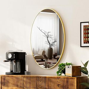 Elegante <span class=keywords><strong>Espejo</strong></span> Ovalado <span class=keywords><strong>para</strong></span> Baño con Marco de Metal Dorado, <span class=keywords><strong>Espejo</strong></span> de Vanidad Montado <span class=keywords><strong>en</strong></span> <span class=keywords><strong>la</strong></span> Pared <span class=keywords><strong>para</strong></span> Decoración del Hogar - Product Image 6