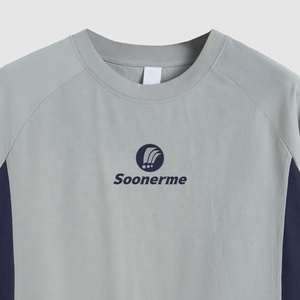 Venta caliente bloque Patchwork Jersey tela hombres 100 algodón camisetas con etiqueta personalizada - Product Image 5