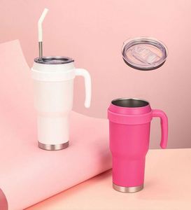 Vaso Térmico de Acero Inoxidable de Doble Pared con Asa y Pajita, Ecológico, Libre de BPA, 40oz, para Viaje, K115 - Product Image 2