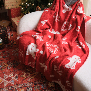 OEKO-TEX fabbrica nuovo design regalo di natale divano letto viaggio 100% poliestere coperta lavorata a maglia <span class=keywords><strong>KRS</strong></span> - Product Image 2