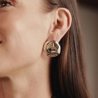 Boucles d'oreilles clous unisexes QYRY en acier inoxydable, style moderne, géométriques, bohèmes, plaquées or rose, cadeau