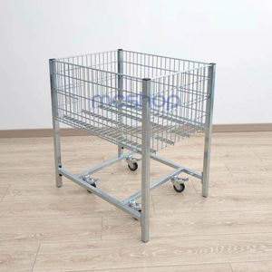 Xúc Tiến MC PT bảng Dump bin dây giỏ kim loại có thể gập lại lồng lưu trữ trái cây tiện lợi cửa hàng - Product Image 6